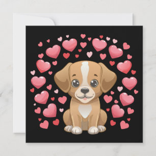 Tarjeta Festiva Feliz día de San Valentín cachorro