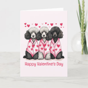 Tarjeta Festiva Feliz día de San Valentín Caniches Standard