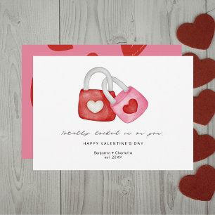 Tarjeta Festiva Feliz día de San Valentín Cerraduras divertidas y 