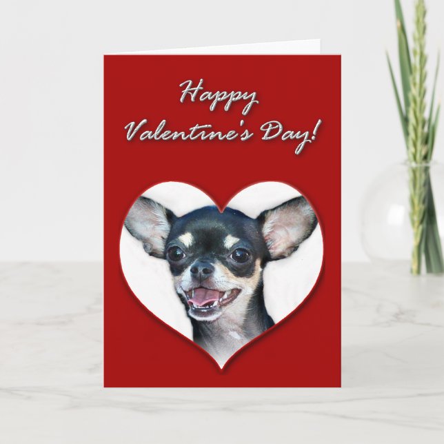 Tarjeta Festiva Feliz Día de San Valentín Chihuahua (Anverso)