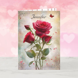 Tarjeta Festiva Feliz Día de San Valentín como nombre personal