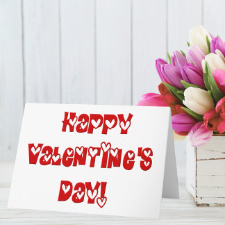 Tarjeta Festiva Feliz Día de San Valentín con corazones