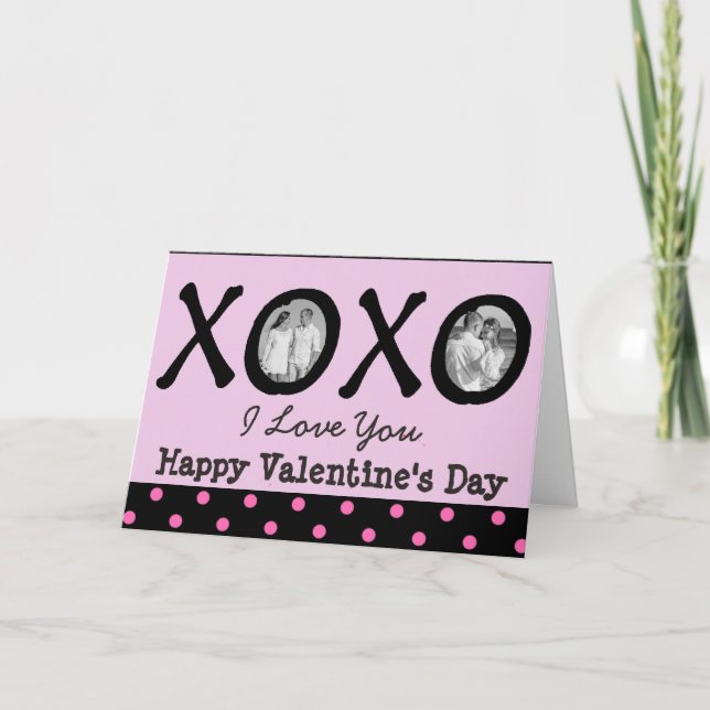 Tarjeta Festiva Feliz Día de San Valentín con foto (Anverso)