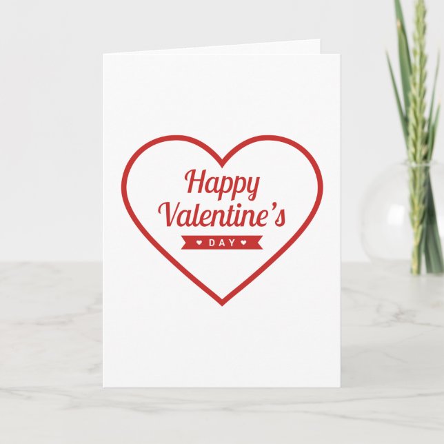 Tarjeta Festiva Feliz día de San Valentín Corazón (Anverso)