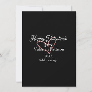 Tarjeta Festiva Feliz día de San Valentín corazón de purpurina roj