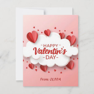 Tarjeta Festiva Feliz día de San Valentín Corazón Rojo