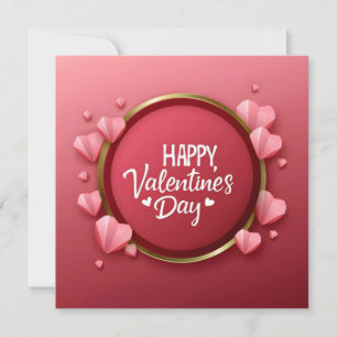 Tarjeta Festiva Feliz día de San Valentín Corazón Rojo Amor
