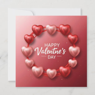 Tarjeta Festiva Feliz día de San Valentín Corazón Rojo Amor