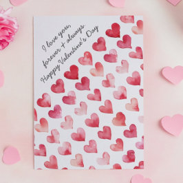 Tarjeta Festiva Feliz Día de San Valentín Corazón Rojo Rosado Romá