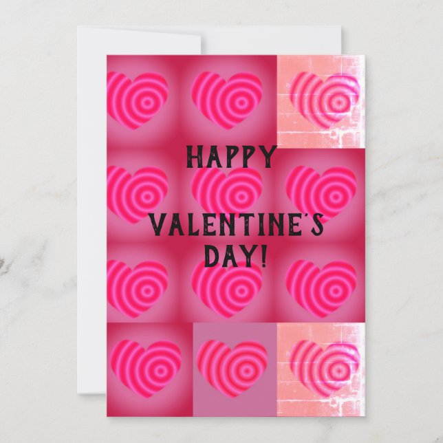 Tarjeta Festiva Feliz Día de San Valentín Corazones (Anverso)