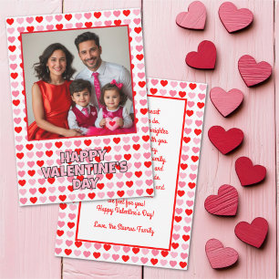 Tarjeta Festiva Feliz día de San Valentín Corazones con Foto y Tex