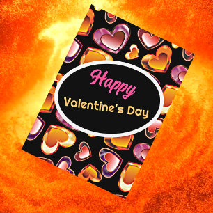 Tarjeta Festiva Feliz día de San Valentín Corazones de Gemas Gradu