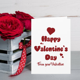 Tarjeta Festiva Feliz Día de San Valentín Corazones Lindo