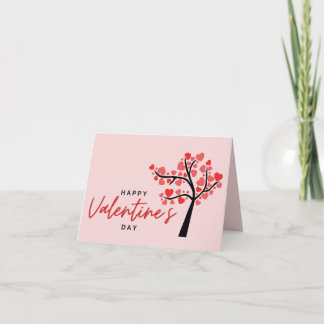 Tarjeta Festiva Feliz día de San Valentín Corazones rosados y rojo