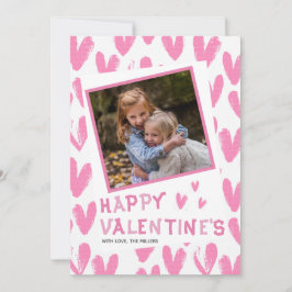 Tarjeta Festiva Feliz Día de San Valentín Corazones Rosas Foto Fam