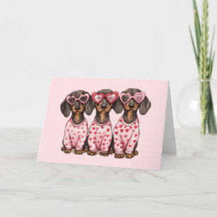 Tarjeta Festiva Feliz día de San Valentín Dachshund Dogs