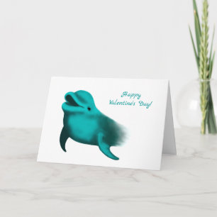 Tarjeta Festiva Feliz Día de San Valentín - Delfín afortunado