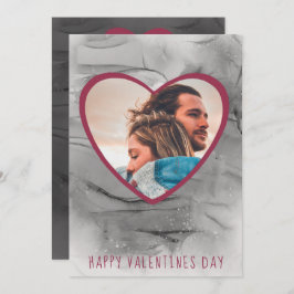 Tarjeta Festiva Feliz Día de San Valentín Día del Corazón Negro y