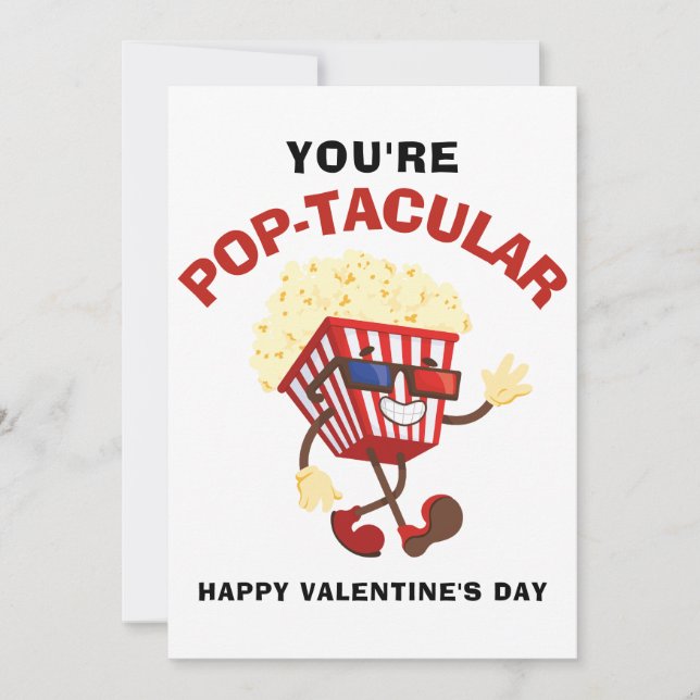 Tarjeta Festiva Feliz día de San Valentín divertido Palomitas de m (Anverso)