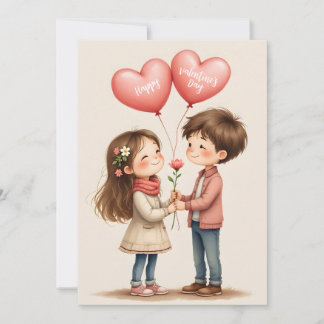 Tarjeta Festiva Feliz Día de San Valentín dulce pareja
