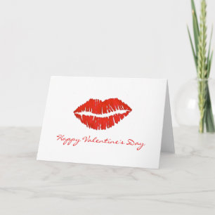 Tarjeta Festiva Feliz Día de San Valentín, el pintalabios rojo bes