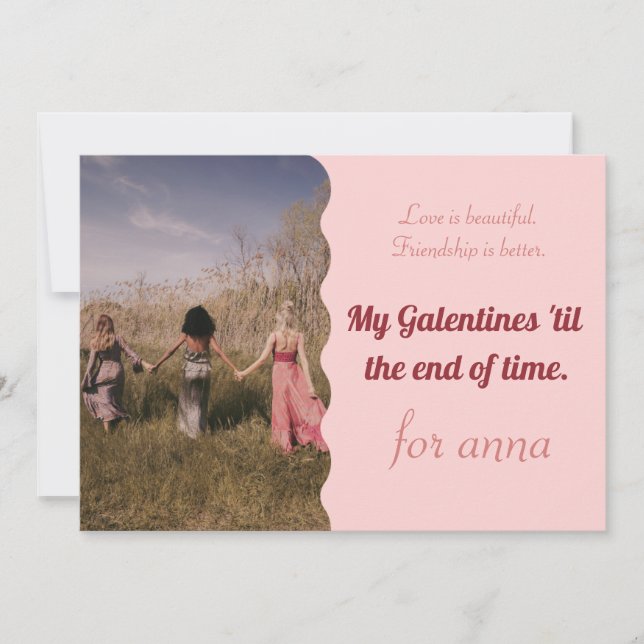 Tarjeta Festiva Feliz Día de San Valentín en Galentine (Anverso)