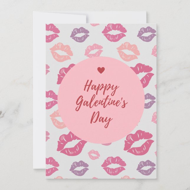 Tarjeta Festiva Feliz Día de San Valentín en Galentine (Anverso)