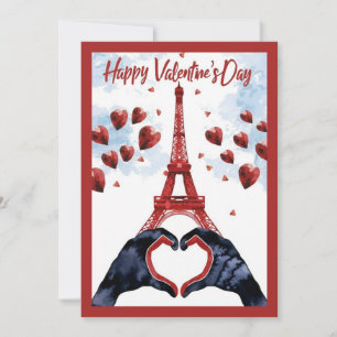 Tarjeta Festiva Feliz Día de San Valentín en París