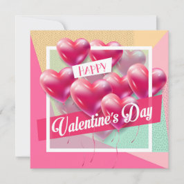 Tarjeta Festiva Feliz Día de San Valentín, encantador saludo de mo