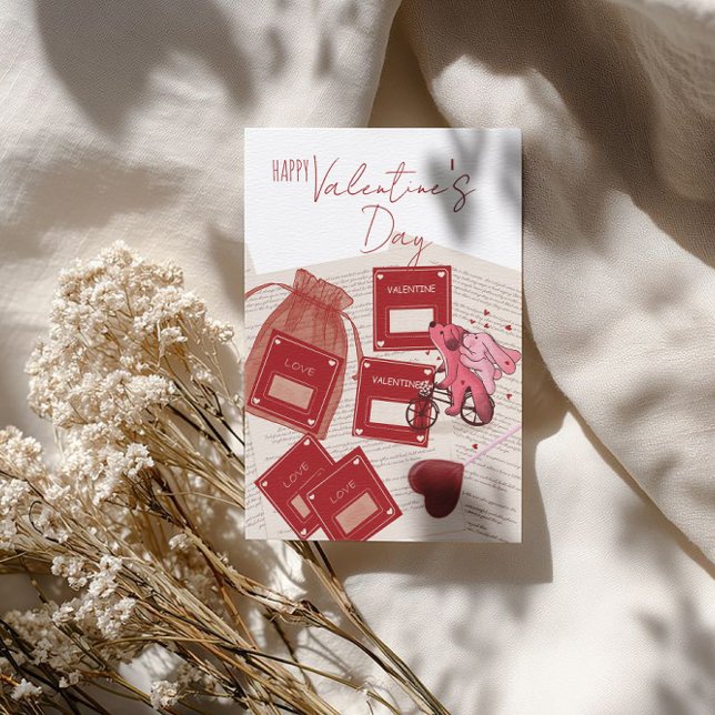 Tarjeta Festiva Feliz día de San Valentín – Entradas y cachorro en (Subido por el creador)