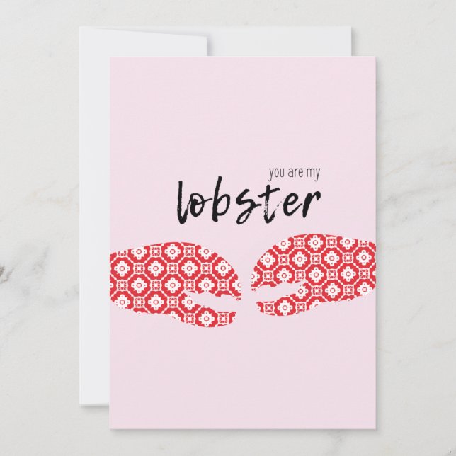 Tarjeta Festiva Feliz Día de San Valentín | ¡Eres mi langosta! (Anverso)