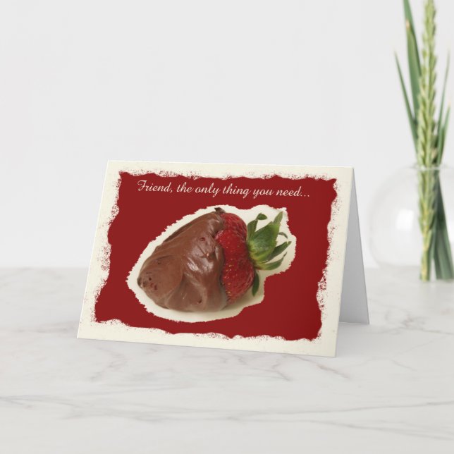 Tarjeta Festiva Feliz Día de San Valentín, es sobre el chocolate (Anverso)