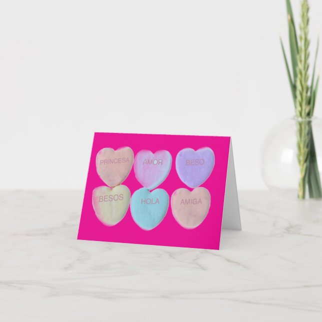Tarjeta Festiva Feliz Día de San Valentín (español) (Anverso)
