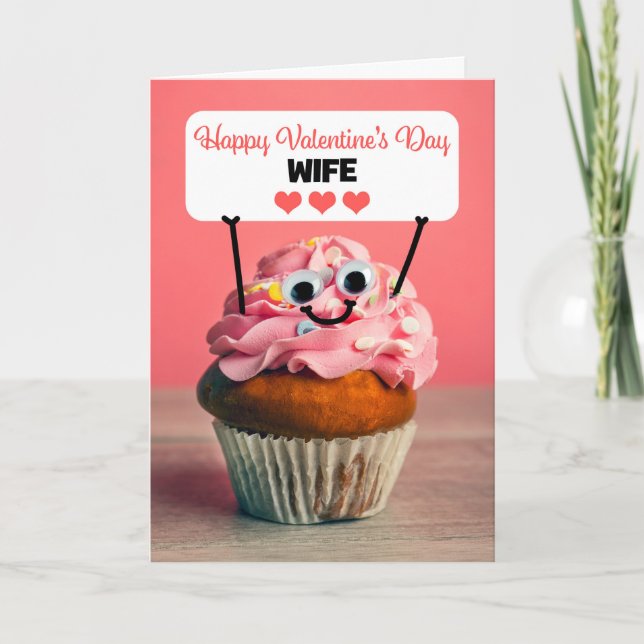 Tarjeta Festiva Feliz Día de San Valentín esposa dulce (Anverso)