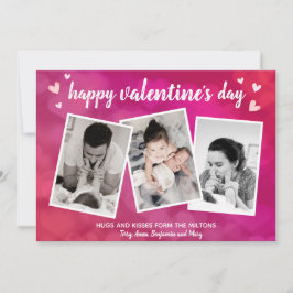 Tarjeta Festiva Feliz día de San Valentín Familia 3 Collage de fot