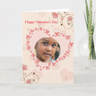 Tarjeta Festiva Feliz Día de San Valentín foto de corazón floral r