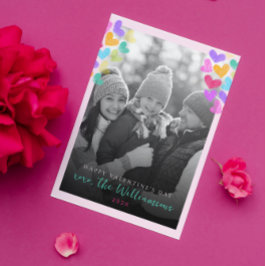 Tarjeta Festiva Feliz día de San Valentín Foto de Corazones Lindos