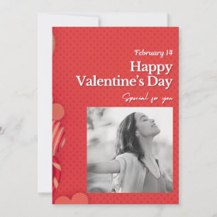 Tarjeta Festiva Feliz día de San Valentín Foto personalizada Coraz
