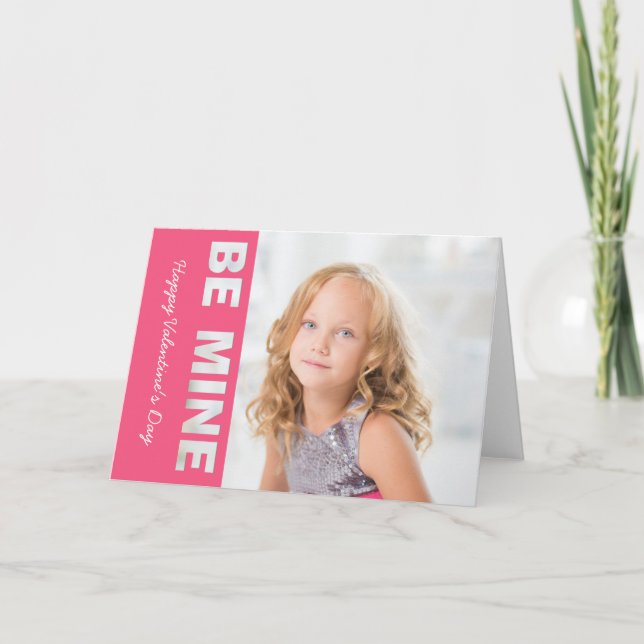 Tarjeta Festiva Feliz Día de San Valentín foto rosa sé mineros rec (Anverso)