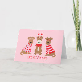 Tarjeta Festiva Feliz Día de San Valentín galés Wire Fox Terrier D
