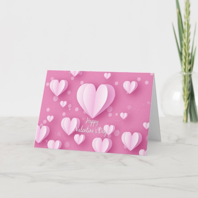 Tarjeta Festiva Feliz día de San Valentín - Globos de aire en form (Anverso)