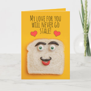Tarjeta Festiva Feliz Día de San Valentín gracioso humor para pan