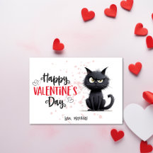 Feliz Día de San Valentín Gracioso Pun Black Cat