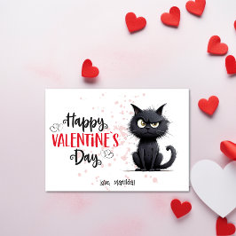Tarjeta Festiva Feliz Día de San Valentín Gracioso Pun Black Cat
