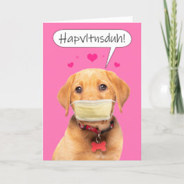 Tarjeta Festiva Feliz Día de San Valentín hablando pipa en la másc