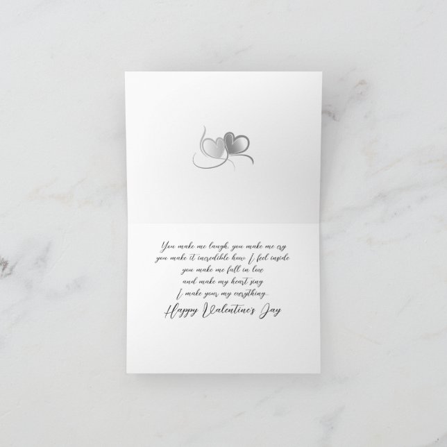 Tarjeta Festiva Feliz día de San Valentín Haz que me enamore Roman (Interior)