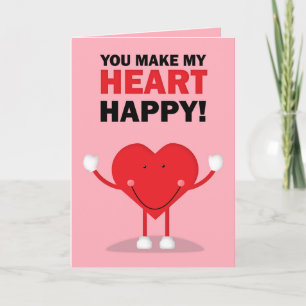 Tarjeta Festiva Feliz día de San Valentín Humor de corazón feliz