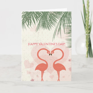 Tarjeta Festiva Feliz Día de San Valentín lindo árbol de palma ros