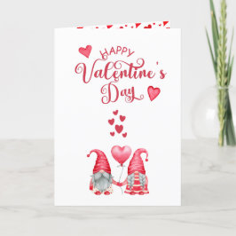 Tarjeta Festiva Feliz Día de San Valentín lindo foto de gnomos