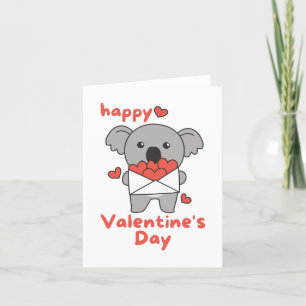 Tarjeta Festiva Feliz Día de San Valentín lindo Koala